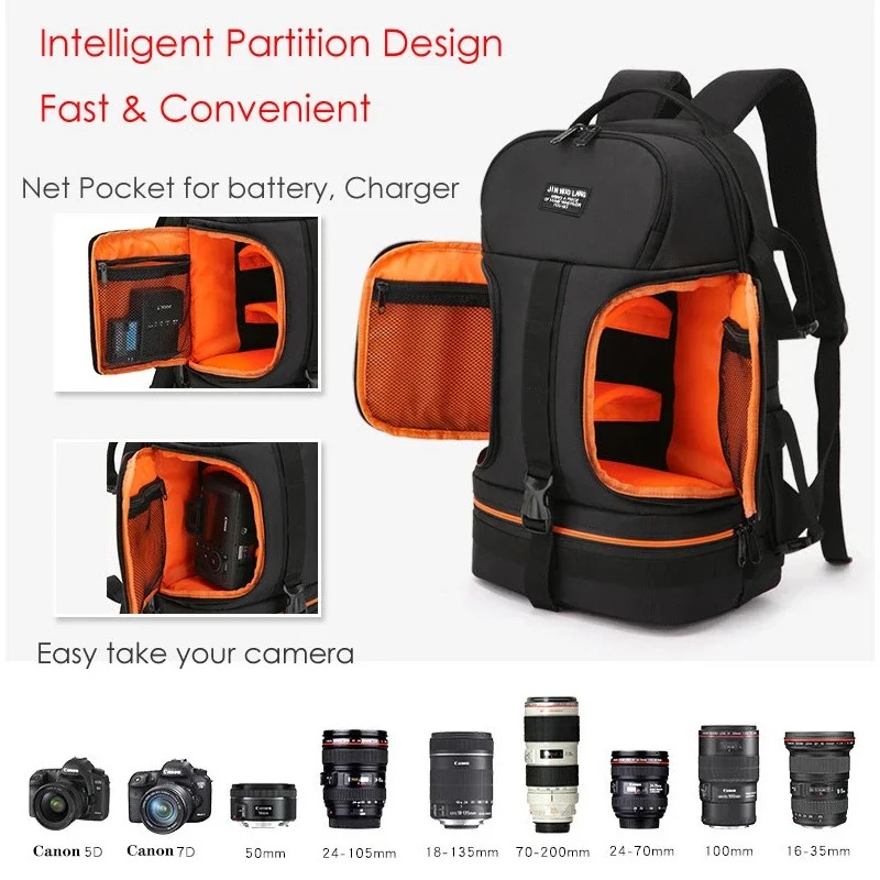 Laptop Backpack 15.6 - Waterproof Video Camera Backpack with Reflector