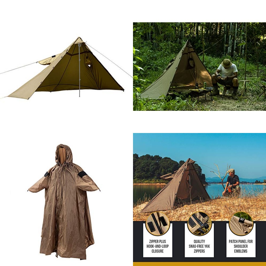 Rain Cover Backpack - TENTSFORMER Hooded Poncho 4-in-1 Raincoat, Backpack
