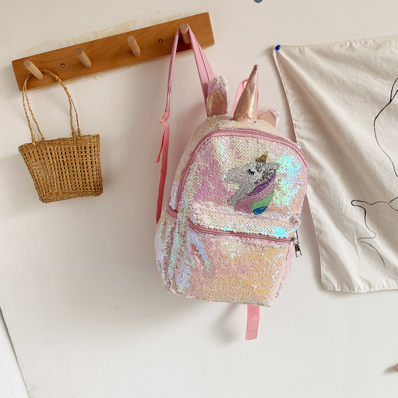 Sequin Unicorn Backpack Pink S - Fashion Backpack Women recension och pris