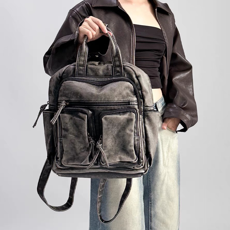Luxury Soft Washed Pu Leather  - Leather Backpack Vintage recension och pris