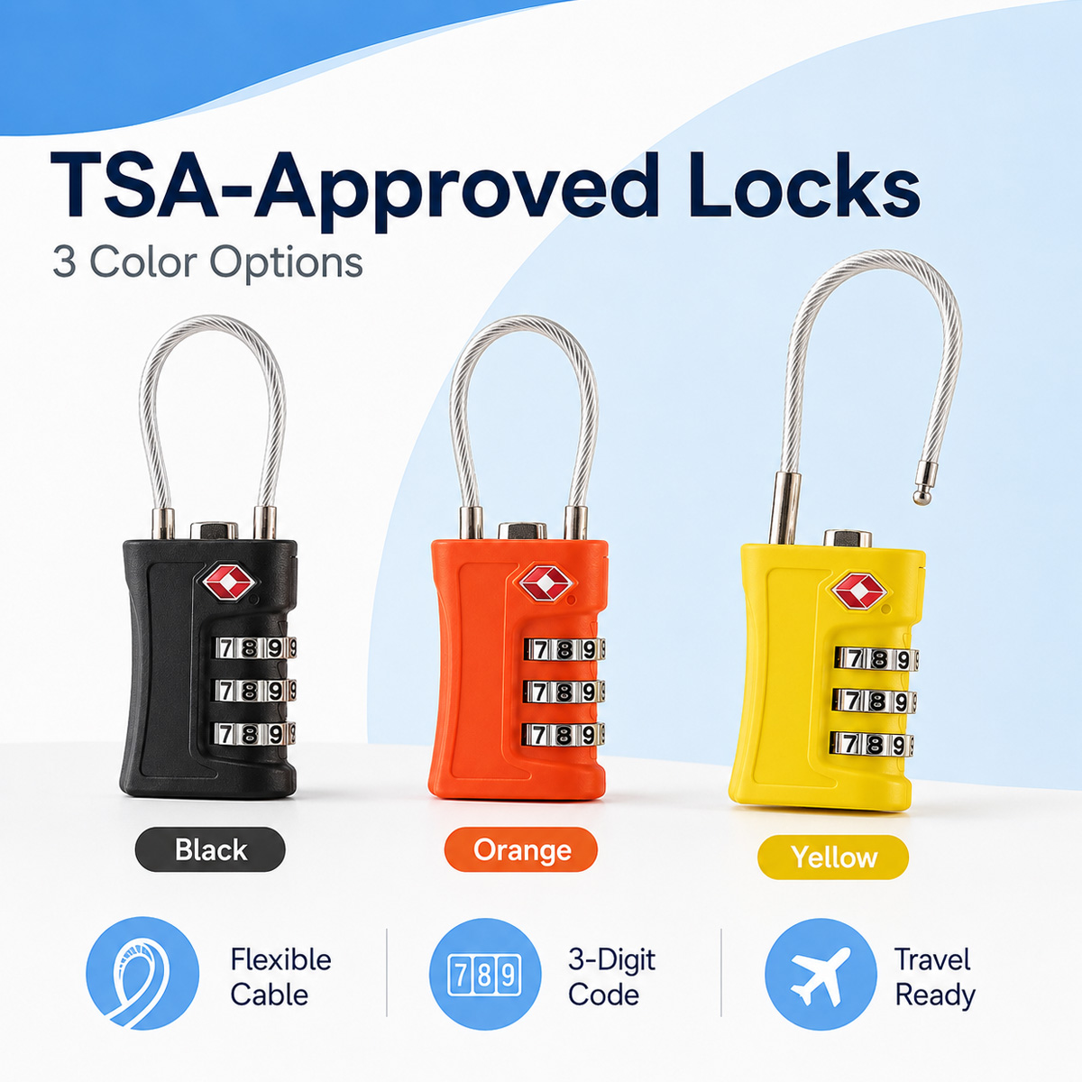 TSA Approved Luggage Lock 3 Di - Travel Backpack Anti Theft recension och pris