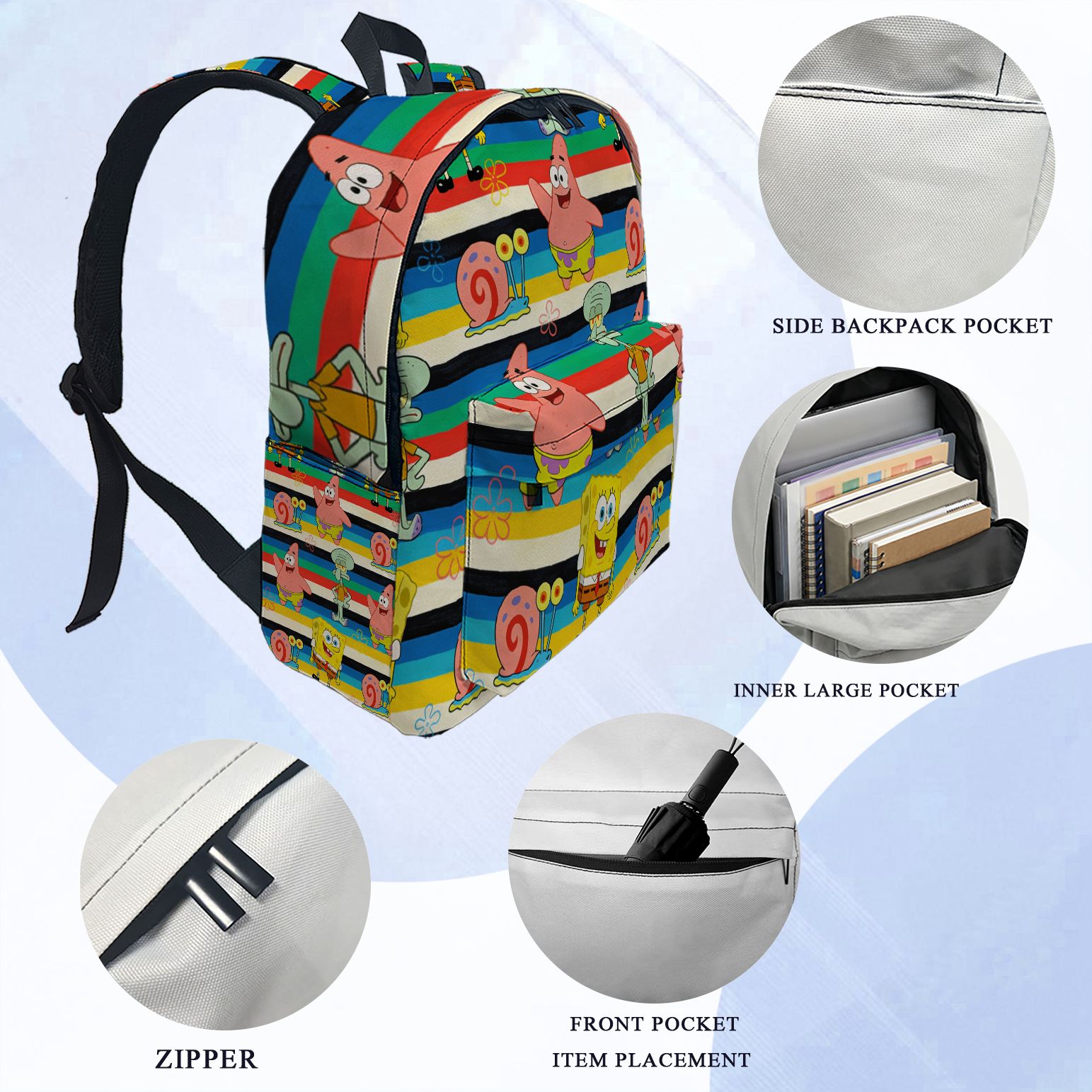 SpongeBob SquarePants Striped  - School Backpack Teen recension och pris