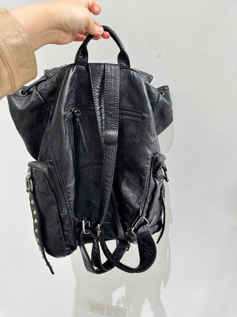 Gothic Punk PU Leather Shoulde - Leather Backpack Vintage recension och pris
